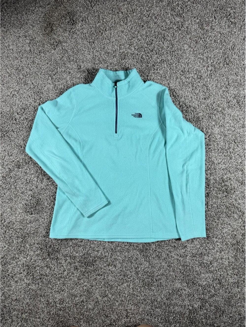 The North Face Polartec Fleece 1/4 Zip Pullover Women’s Size L Lightweight Green